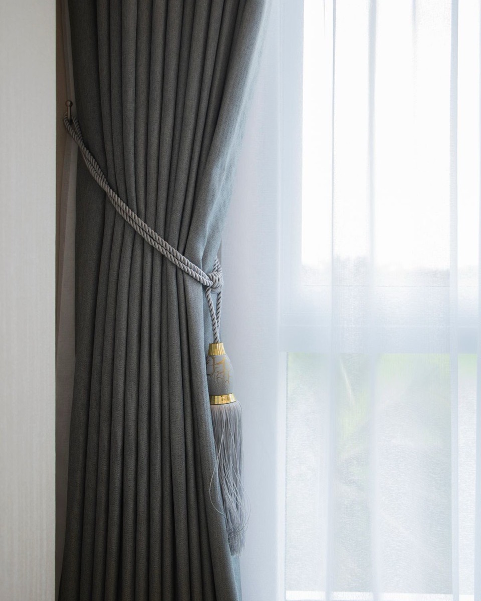 Window coverings in a home, shown as an illustration.